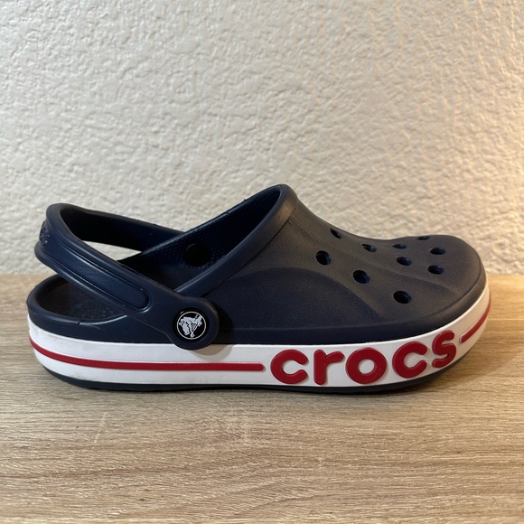 CROCS Bayaband Unisex Navy Red White Clogs - Picture 8 of 10